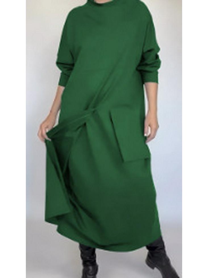 

Европейское и американское повседневное платье в стиле пэчворк - Неправильный и свободный крой XL зелёный