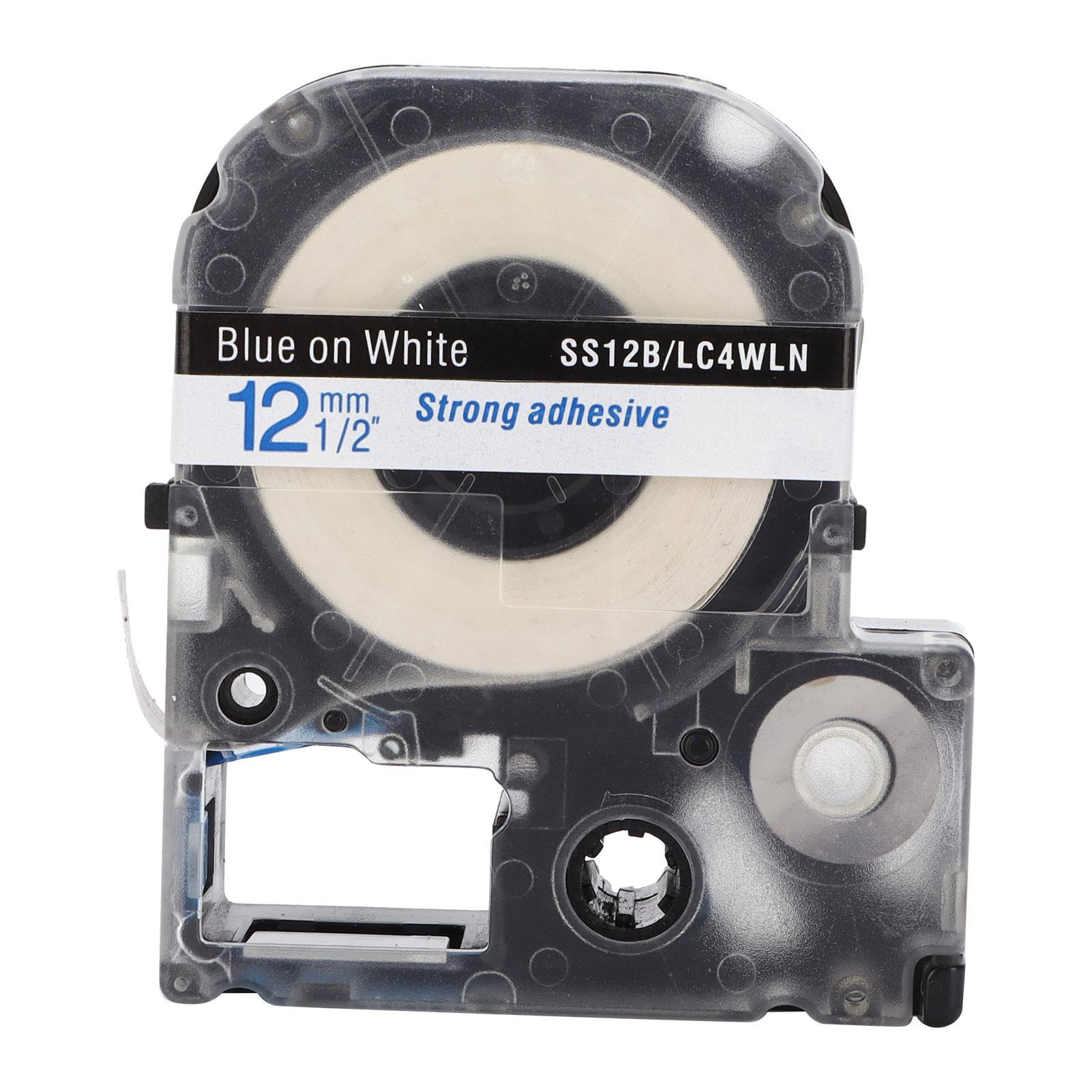 Лента для этикеток 12 мм, маслостойкая, антикоррозионная, износостойкая, прозрачная, для изготовления этикеток Blue On White  Blue On White