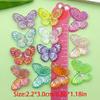 10/12pcs 22*30mm Colorful Butterfly Charms Acrylic Pendants for DIY Bracelet Necklace Earrings Jewelry Making Accessories