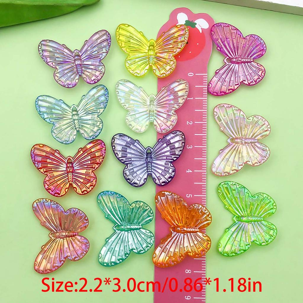 10/12pcs 22*30mm Colorful Butterfly Charms Acrylic Pendants for DIY Bracelet Necklace Earrings Jewelry Making Accessories