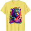 Vibrant Neon Jungle Cat Graphic Tshirt Men Summer Casual Breathable Crewneck Tee