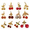 Stainless Steel Cherry Fruit Design Pendant for DIY Bracelets & Necklaces