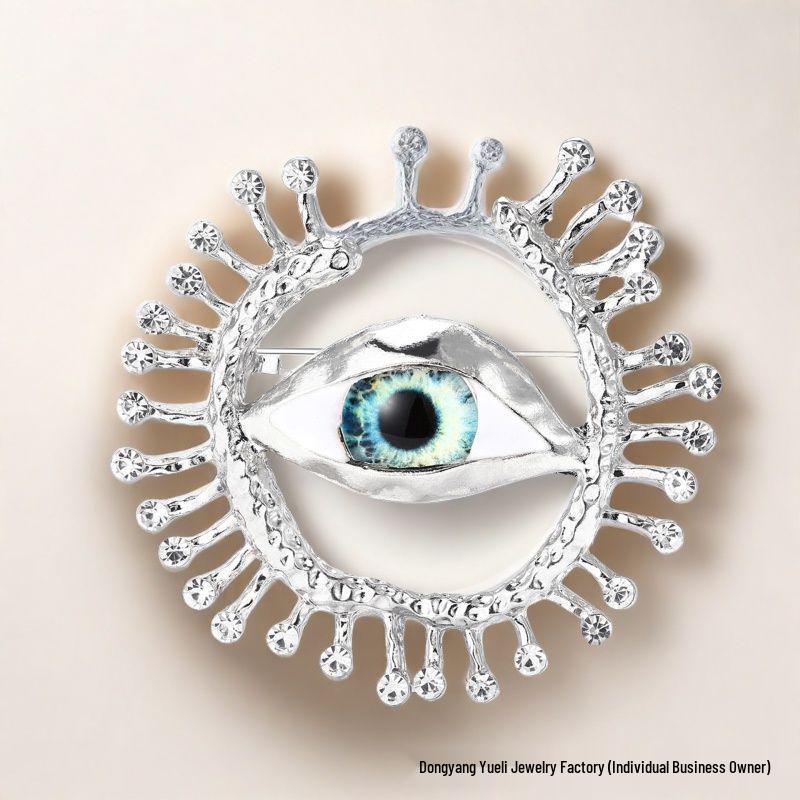 Tian She Antique Devil's Eye Brooch: Vintage European & American Design