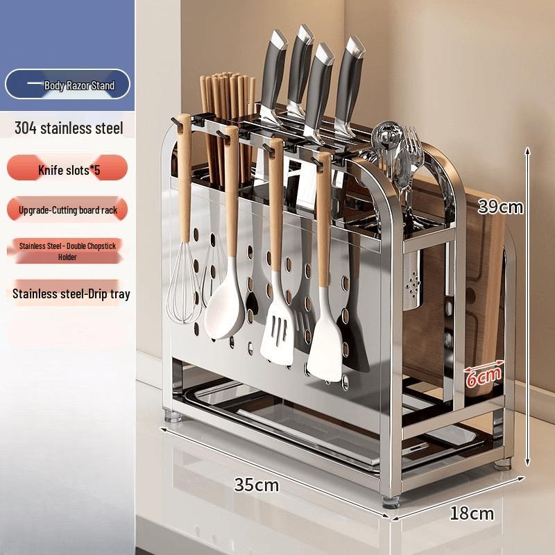 LETSFIND 316 Stainless Steel Kitchen Knife & Utensil Holder