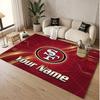 Custom Rug San Francisco 49ers Pattern Print Name Text Soft Non‑Slip Floor Carpet for Home Indoor Decoration
