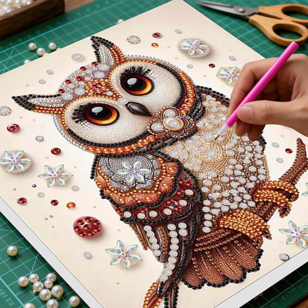 DIY Special Shape Drill Art Craft Pearl Diamond Painting with Frame 25x25cm Pearl Art Painting Set for Adults Home Wall Decor