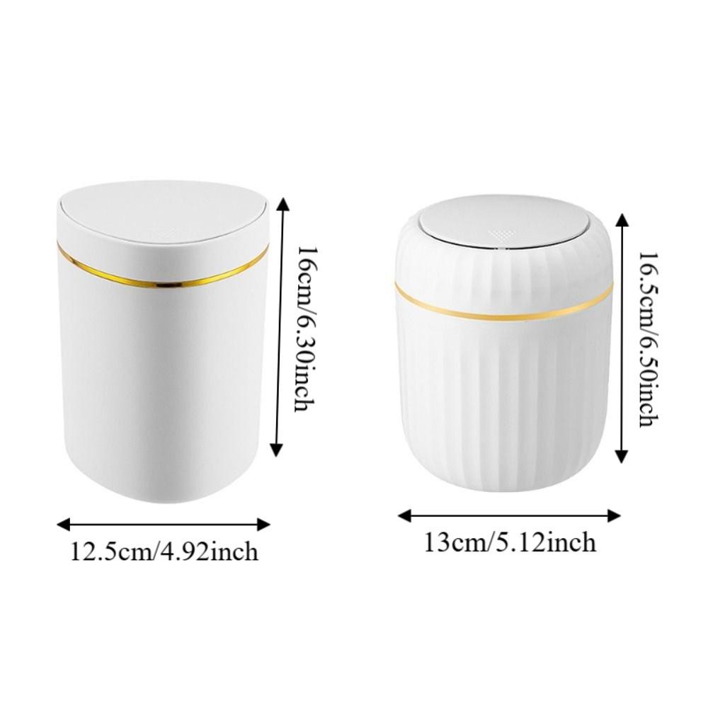 Round/Triangle Small Trash Can with Lid Non-slip Plastic Waste Bin Garbage Organizer  Car