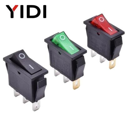 10pcs/lot 15A/250VAC KCD3 Rocker Switch ON OFF/ON-ON/ON-OFF-ON SPST Red Green Blue Yellow Light Black Rorcker Toggle Switch