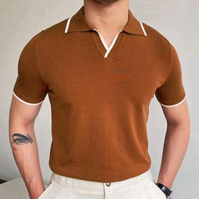 Polo homme neuf en pur coton avec épaules tombantes, coupe ample de haute qualité pour le fitness, polyvalent pour l'exercice quotidien, manches courtes, décontracté