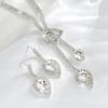 Elegant Rhinestone Necklace and Earring Set - European & American Style Bridal Jewelry Accessories