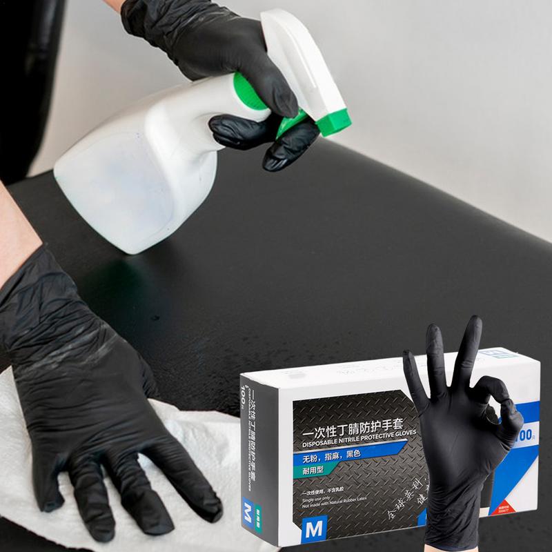 Nitrile Throwaway Gloves Nitrile Gloves Nitrile Gloves 100X Black Latex Nitrile Gloves Gloves Throwaway For Cooking Cleaning