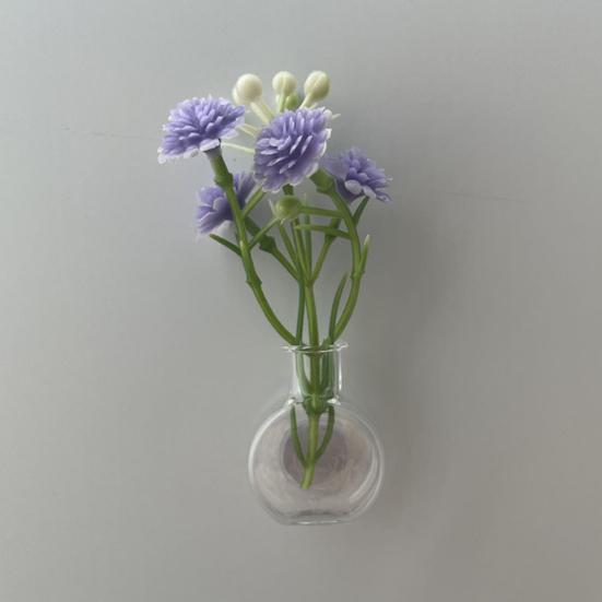 10 Pcs Mini Vase Magnets for Fridge Cute Tiny Magnetic Glass Vases Refrigerator Accessories Funny Plant Pot with Flowers for Locker Office Decoration