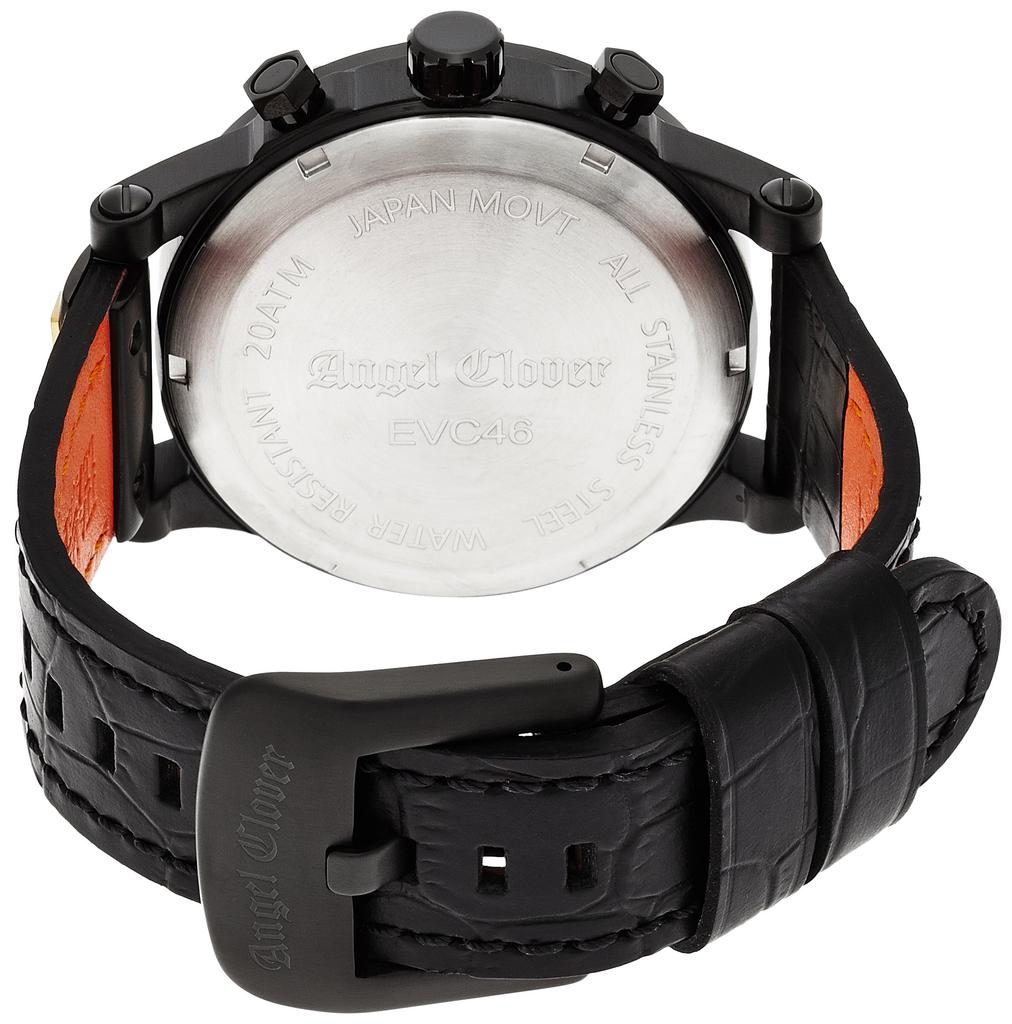 Angel Clover Exventure Men's Watch, Black Dial, Stainless Steel, Quartz Movement, 46mm, Official Warranty, EVC46BBK-BK