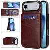Solid Color Card Slots Bracket PU Phone Case