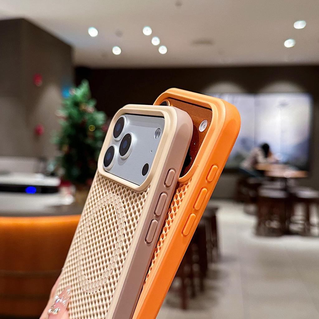 iPhone16 Sommer Waben-Wärmeableitungs-Hülle für Apple 17 Pro Max mit unsichtbarem Ständer und Magnetschutz für iPhone 14/15.