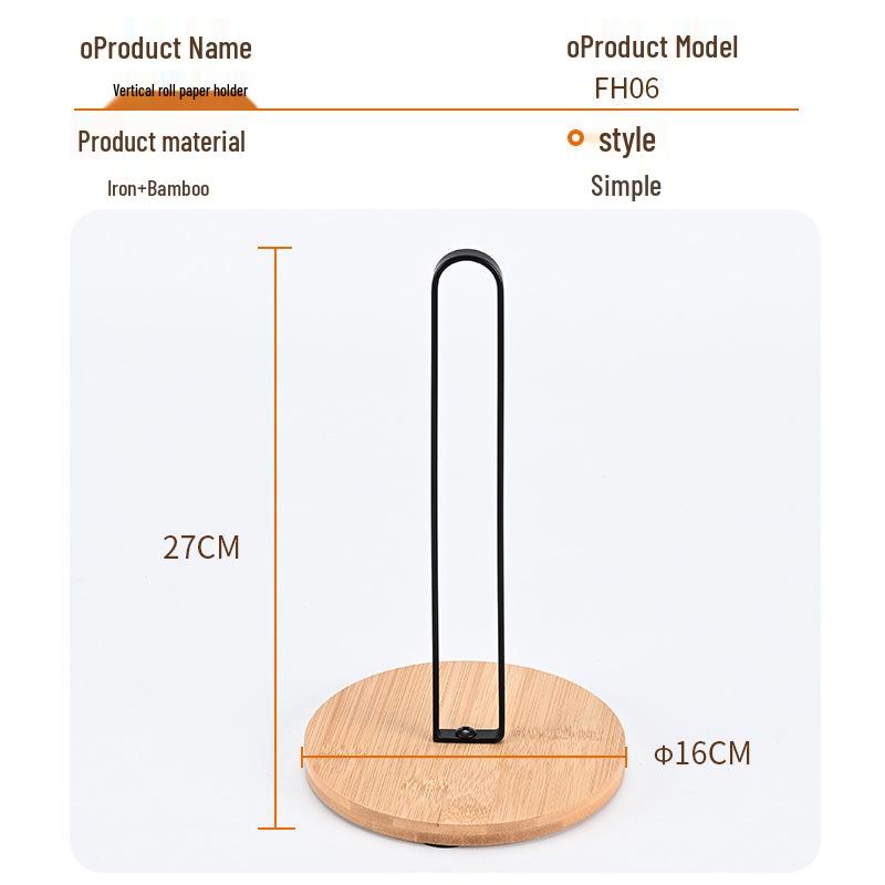 Nordic Metal Vertical Paper Towel Holder, Punch-Free Desktop Roll Holder, Dining Table Napkin Organizer