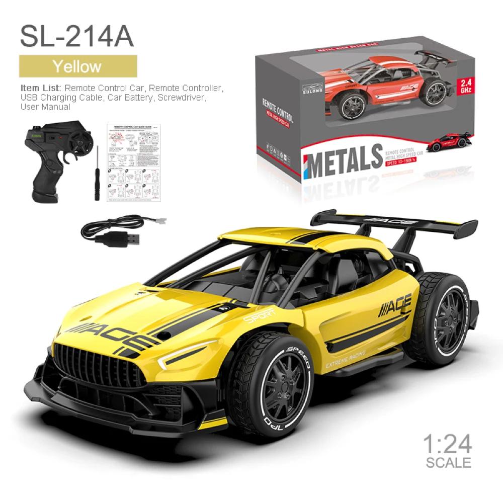 1/24 2.4G Alloy Remote Control Drift Car Racing Vehicle for Boy 2WD RC Car Model High Speed Off-road Car Kids Toy Birthday Gift