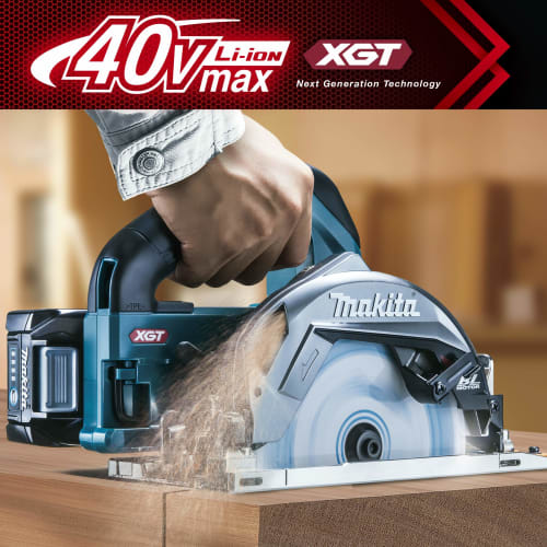Makita Rechargeable Circular Saw 40Vmax Black Blade Diameter 165mm/Depth of Cut 66mm 2.5Ah Battery, Charger, Case Included HS001GRDXB