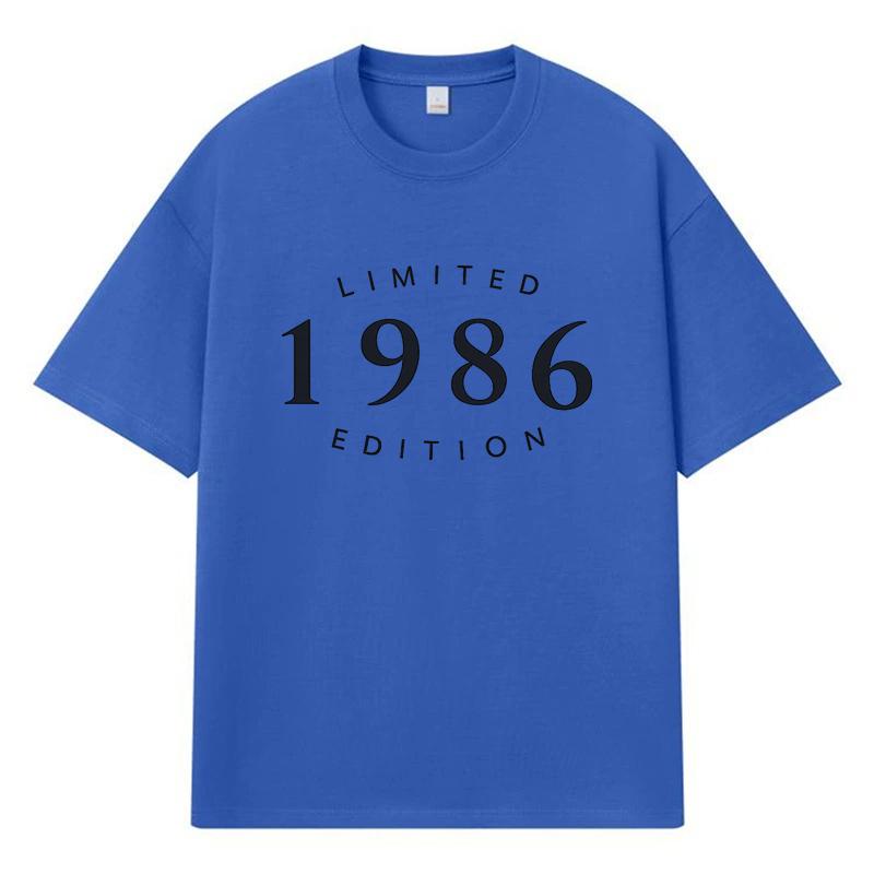 1986 Limited Edition Printed Graphic Streetwear Y2k Harajuku Clothes 100% Cotton T Shirt Casual Oversized Summer Men T-shirt