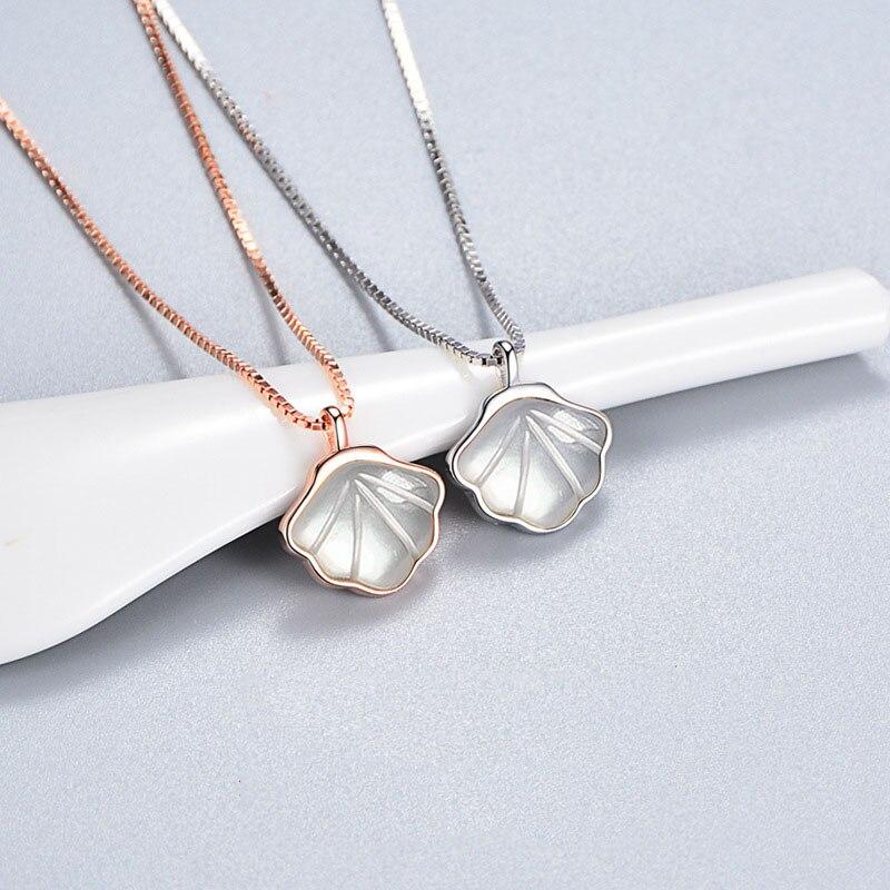 925 Sterling Silver Sweet Shell Clavicle Chain Necklace for Women Pendant Necklace Jewelry Gifts
