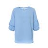 VISITINNEWYORK Round Three-Quarter Volume Sleeve Blouse (Vz4Ss75)