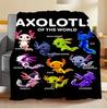 Axolotl Themed Decor Throw Blanket - Glam Style, Machine All-Season Multipurpose for Sofa, Bed, Office, Camping - Perfect Gift