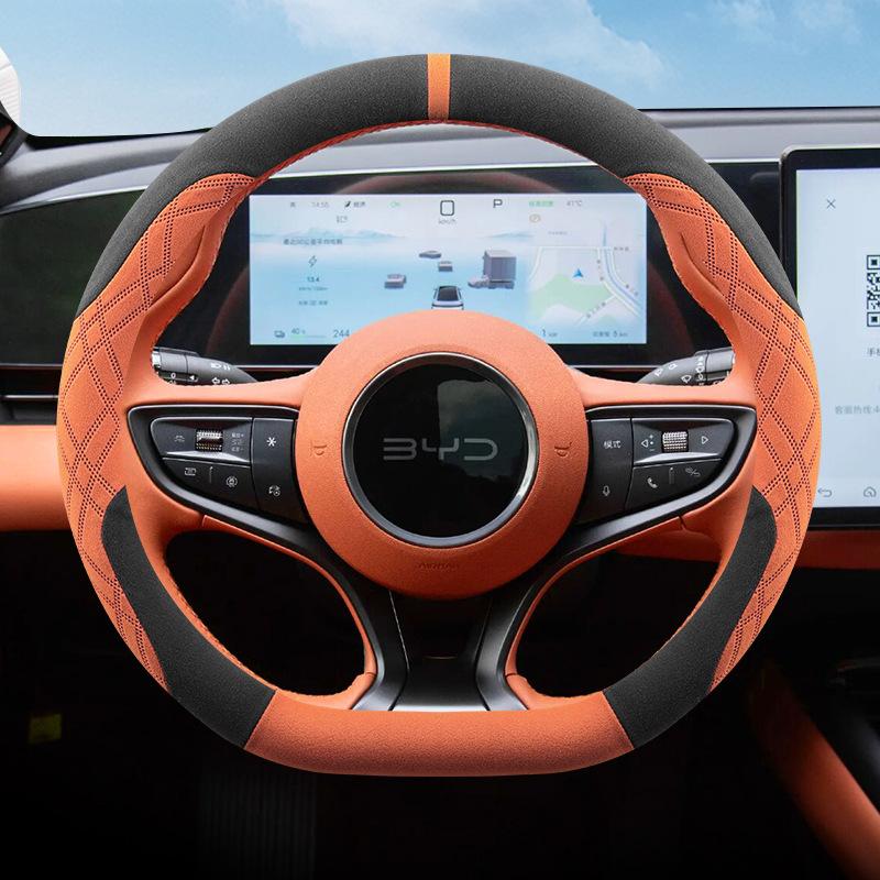 Breathable Car Steering Wheel Cover For BYD Seagull Dolphin Yuan PLUS Qin PLUS DM-i Qin L Song Pro DM-i Song PLUS Seal 07 Han EV