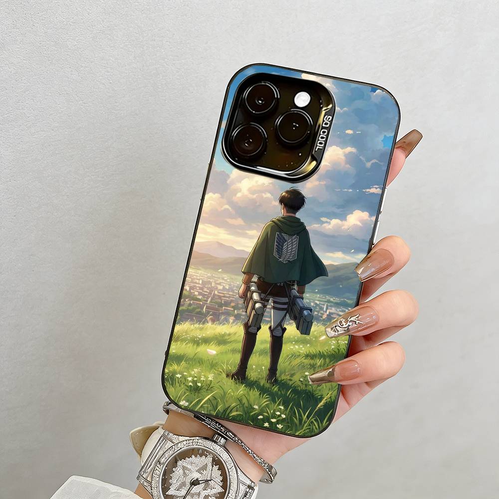 Anime Attack On Titan Phone Case For iPhone 17,16,15,14,13,12,11 Plus,Pro Max,XS,Colorful Silver Black Cover