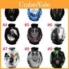 3D Weltraum Galaxie Wolf Grafik Sweatshirt Jacke Pullover Hoodie Unisex Pullover