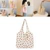 Trendy 2024 Canvas Strawberry Tote Bag Fashionable Soft Shoulder Bag For Women