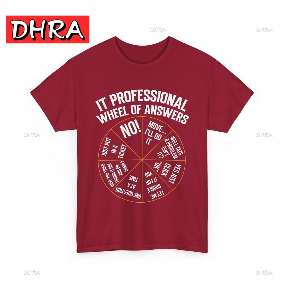 Technical Support Shirt, IT Professional Wheel of Answers Shirt, Coding T-shirt Soft Artistic Shirts Classic Bold Creative Tees S