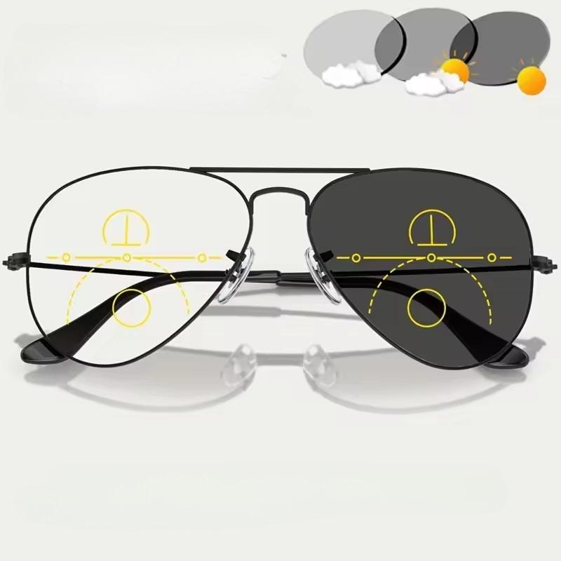 

Хромированные Солнцезащитные очки Мультифокальные Очки для чтения для Мужчин Уличные Классические Авиаторы Готовые Прогрессивные Близорукость Дальнозоркость Солнцезащитные очки 2.5