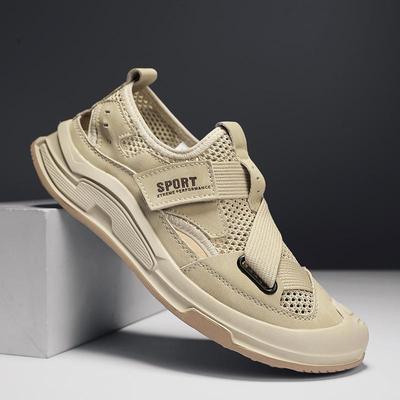 Fashion New Men's Shoes Hollow Out Mesh Running Breathable Men's Outdoor Beach Swimming Barefoot Flat Bottom Wear-resisting Sports Shoes