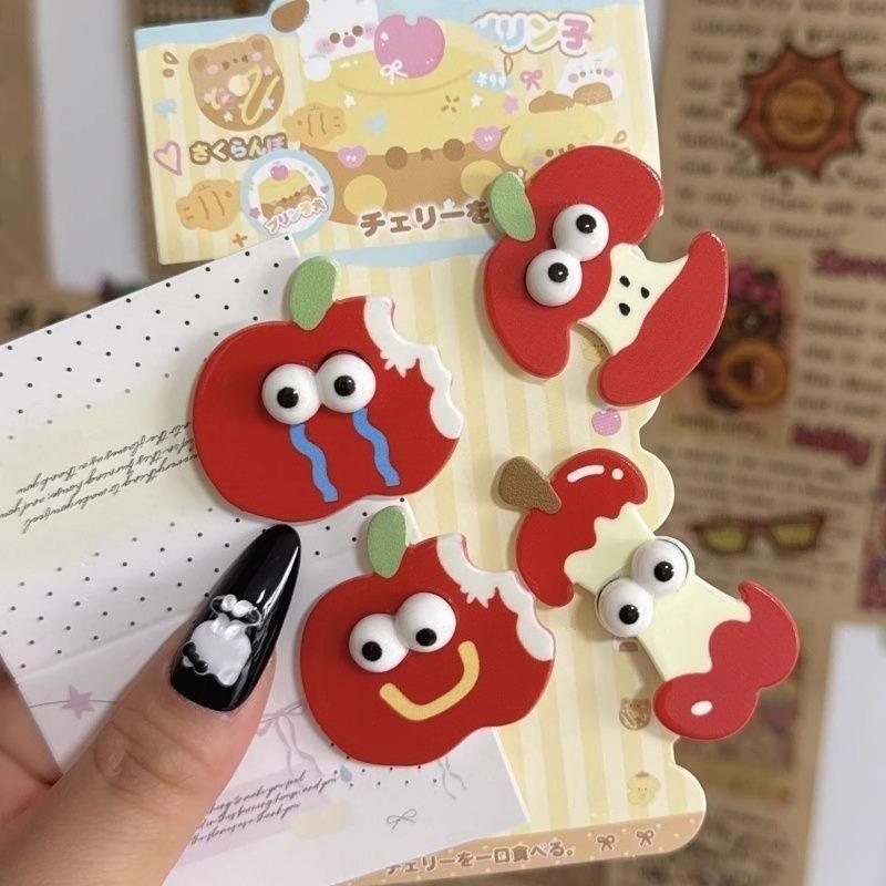 Funny Apples Style Fruits Hairpin Sweet Children Hair Clip Cute Side Bangs Clips For Girls Apple Core Hair Accessories Versatile Headdress