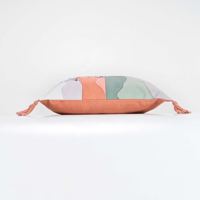 Coussin - Siwana - 40 X 40 Cm - Poly Coton - Déhoussable - Motif Palmier