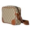 Gucci GG Emblem Leather Trim Shoulder Bag Extra Mini Men's Beige & Dark Brown 821216-FAED3-9786