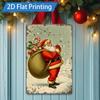 D FLAT Pc Metal Sign Vintage Santa Claus Metal Wall Art Christmas Decor