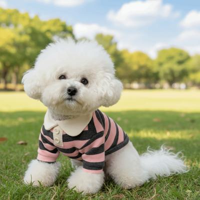 Pet Outfits Collared Style Dog Striped Shirt Comfortable Breathable Dog T Shirts Cooling Vest Soft Cat Vest for Puppy Dogs Cats