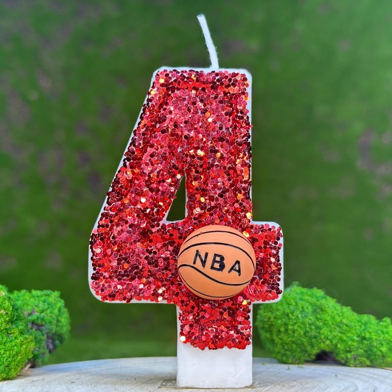 Basketball Number Birthday Cake Candles - Creative Digital Party Decorations