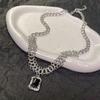 Black Zircon Pendant, Word Chain Necklace, Women's Ins Simple Temperament Cold Style Hip-hop Necklace Trend