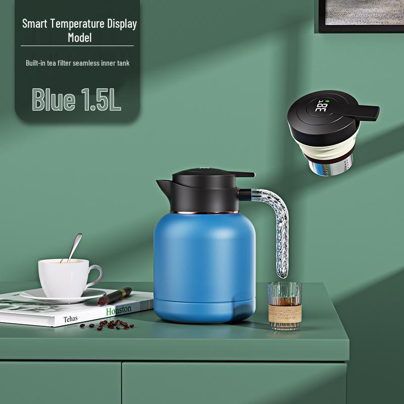 304 Stainless Steel Insulated Kettle with Intelligent Temperature Display for Tea Brewing - Commemorative Business Souvenir.
