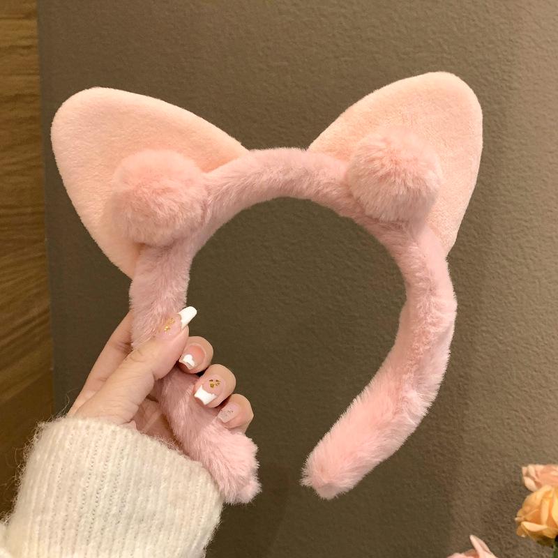 2024 Cute Cartoon Plush Headband for Women - Makeup, Hair Clip & Tie