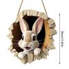 3/1 Set Easter Bunny Door Sign Pendant Decoration Wooden Hanging Spring Happy Rabbit Construction Door Easter Party Decor 2025