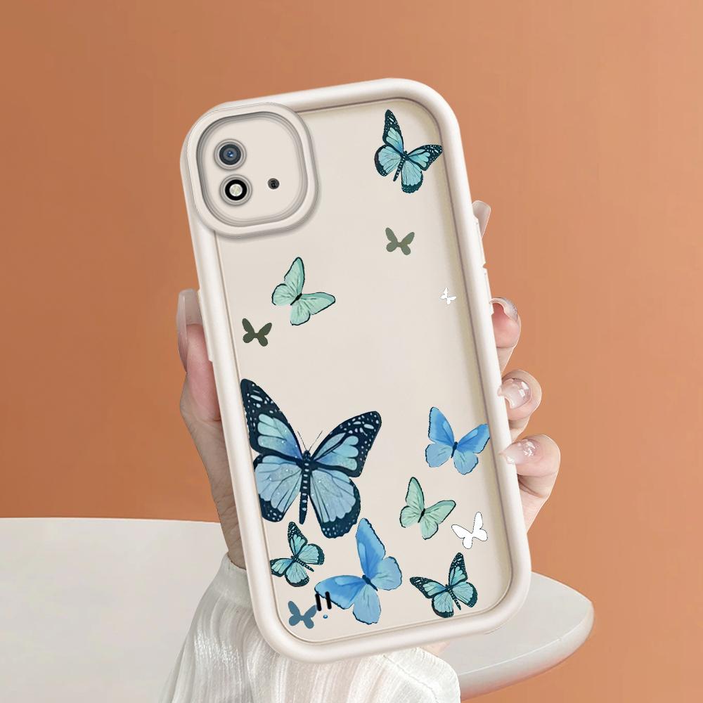 Soft Silicone Square Ladder Printing Pattern Phone Casing Full Cover Camera Shockproof Protection Rubber Case for OPPO Realme