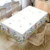 Easter Bunny Floral Butterfly Waterproof Tablecloth Table Decor Spring Washable Kitchen Dining Tablecloth Easter Decorations