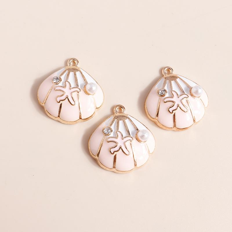 10pcs Cute Marine Life Charms for Jewelry Making Enamel Starfish Shell Mermaid Charms Pendants for DIY Necklaces Earrings Gifts