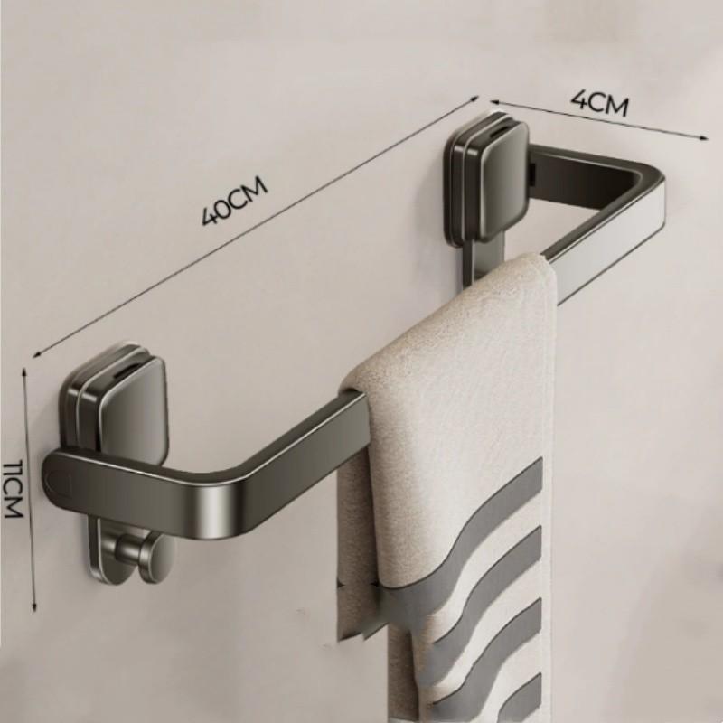 Aluminum Suction Cup Towel Rack Bathroom Folding Towel Bar For Home Spa Use