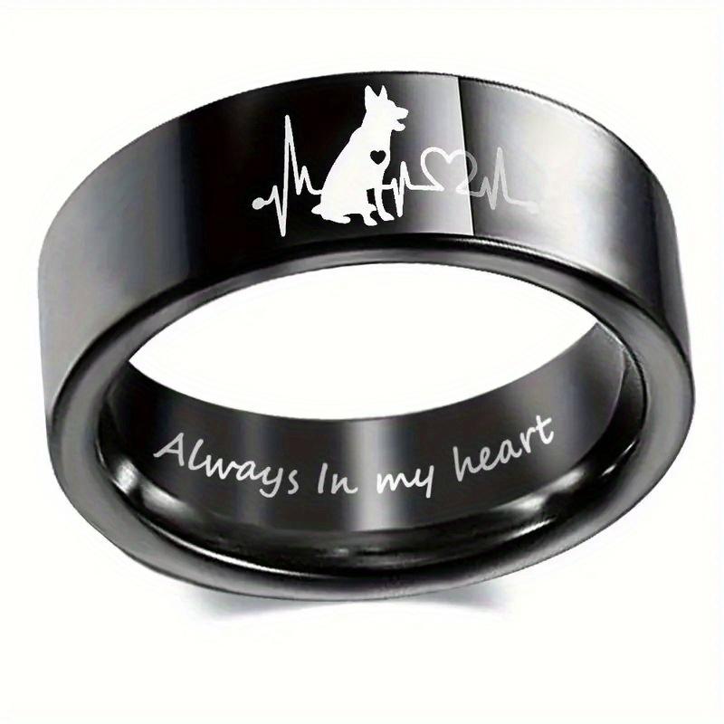 1Pc Stylish, Versatile and Cute Dog-friendly Design Titanium Steel Ring for Daily Wear | As A Gift