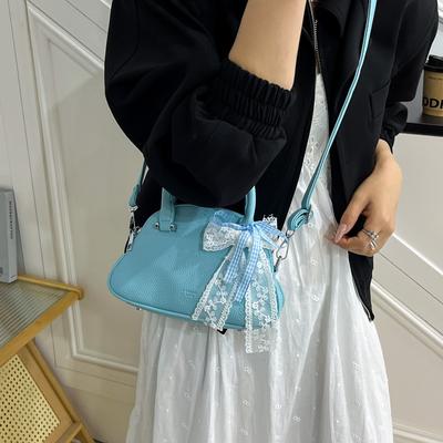 Versatile Fashion Bow Lace Shoulder Bag Women's Summer New High-end Messenger Shell Bag