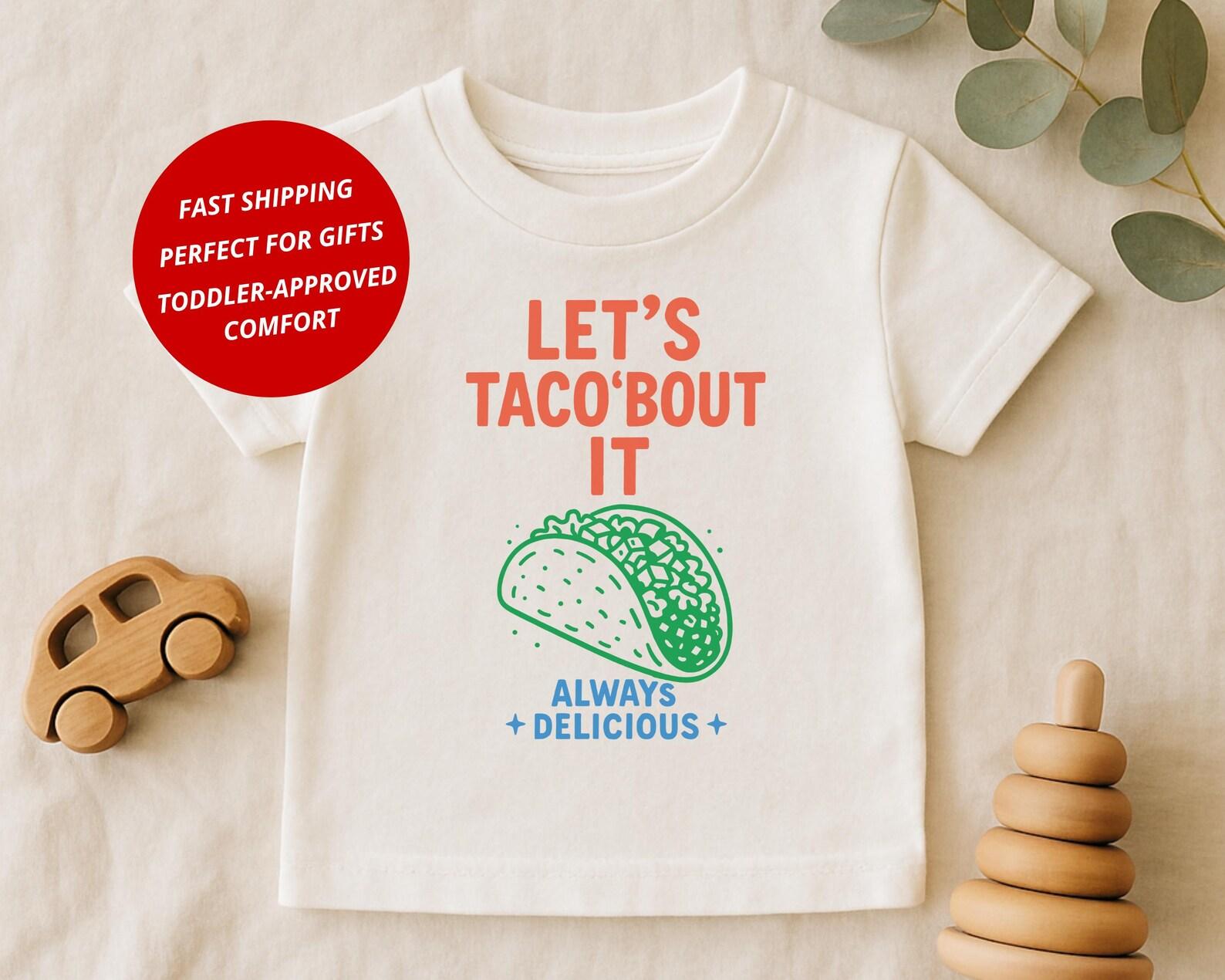 Foodie Toddler Shirt: Taco Lover Design Tee for Kids, Funny Mexican Foodie T-Shirt, cotton blend, Size 2T-5T 140